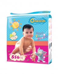 Onwards - Tom & Jerry baby diapers (Jumbo pack) - S56 (for babies 3-7kg)
