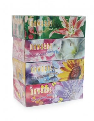 Onwards - Romantic Flower Box Tissues <br/>4 Boxes x 90 Sheets